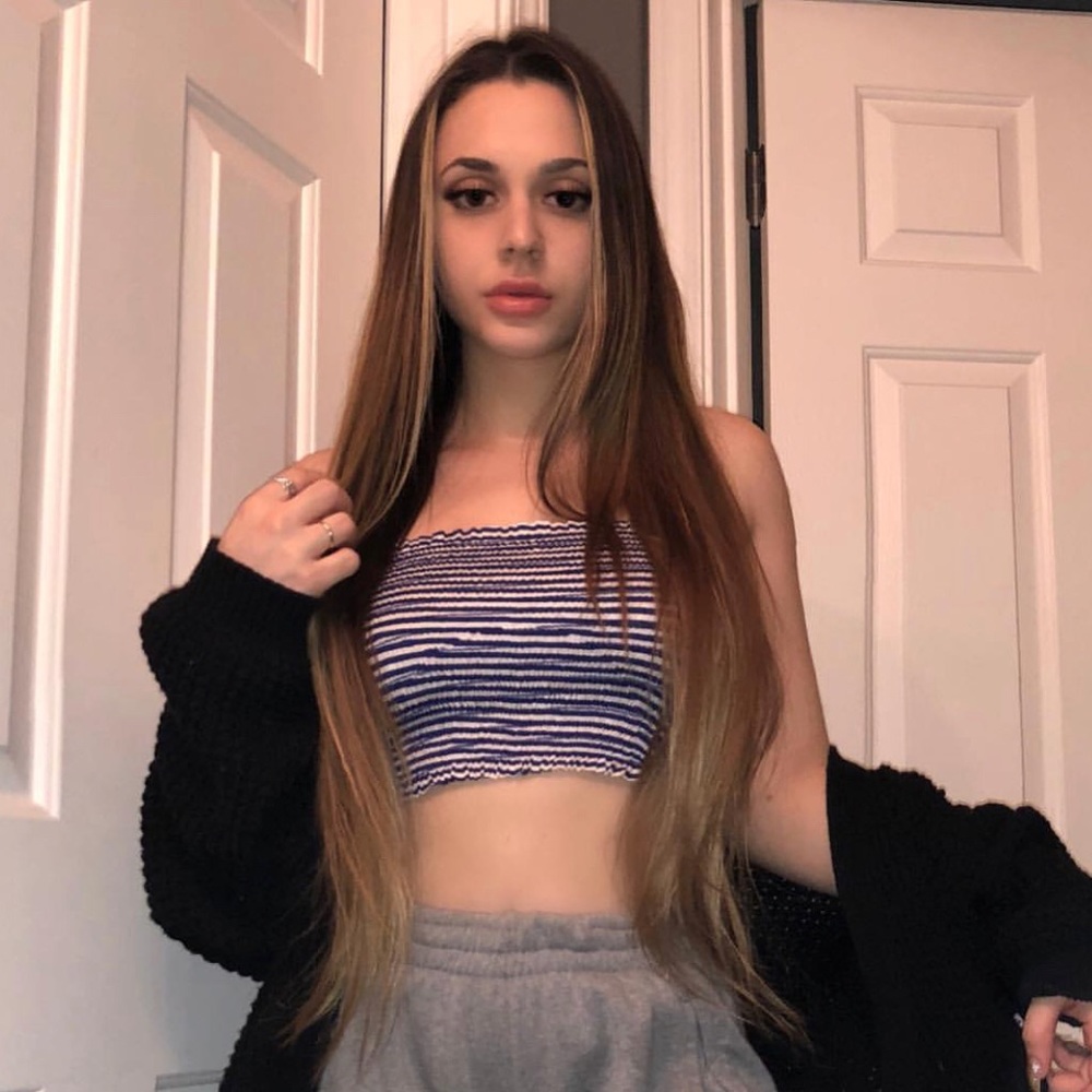 Cute Blue and White Stripped Tube Top